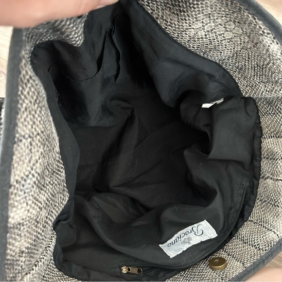 Braciano Gray Cream SnakeSkin Tote Shoulder Bag - Picture 16 of 16